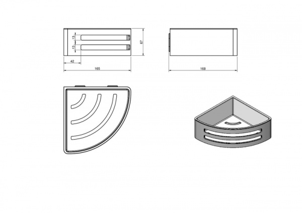 Полка угловая 16,8х16,5 см Langberger Vico 75660-BPC