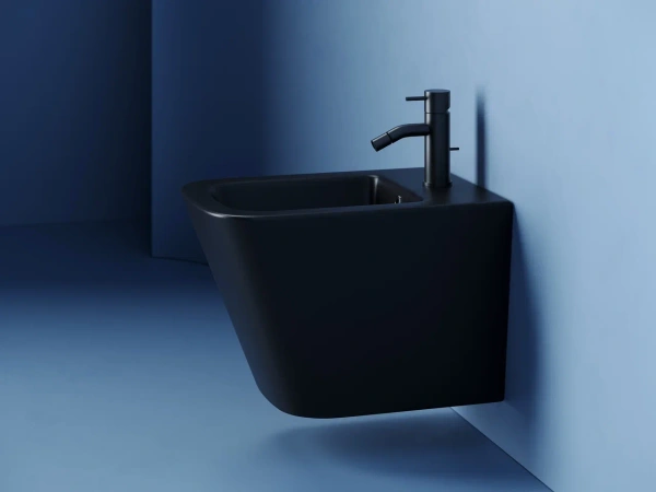 биде ceramicanova union cn4010mb подвесное, черное матовое