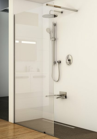 душевая перегородка ravak walk-in wall 140 gw9wm0c00z1 профиль хром, стекло прозрачное