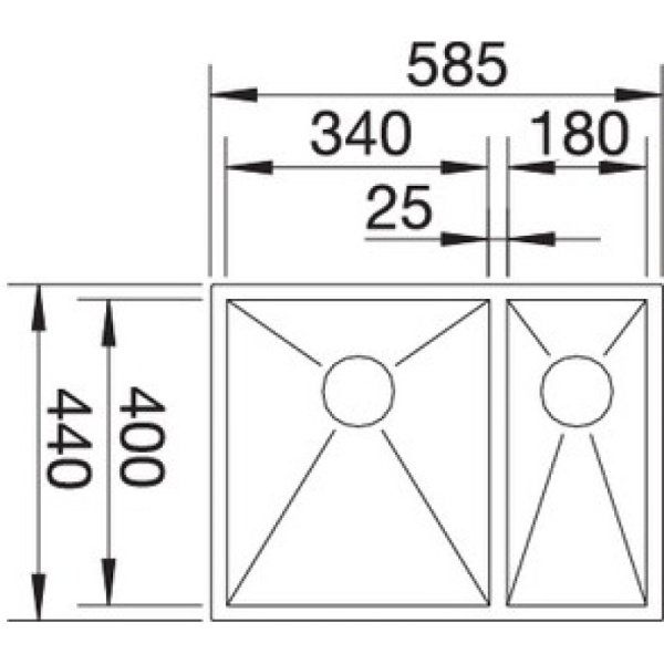 мойка кухонная blanco zerox 340/180-if l
