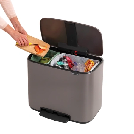 мусорное ведро brabantia pedal bin bo pedal bin 121203 23 + 11 л