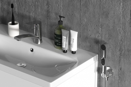 смеситель для раковины damixa jupiter 770230001 с гигиеническим душем хром