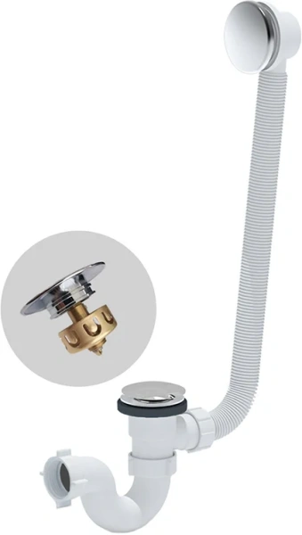 слив-перелив radomir 2-19-0-0-5-000 50 мм, клик-клак, хром, с сифоном