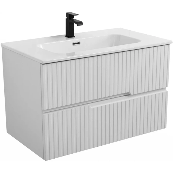 тумба под раковину cezares duet-n 80 duet-n-800-2c-so-fbs-p подвесная ясень белый софт