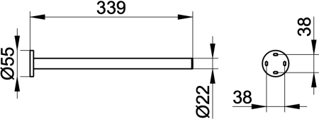 полотенцедержатель 340 мм keuco plan 14923 370000 черный матовый