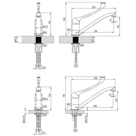 смеситель для раковины lemark project lm4634c хром
