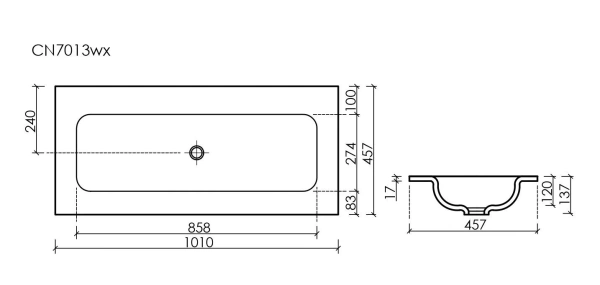 накладная раковина ceramicanova grace прямоугольная без отверстия под смеситель черная матовая 101 см cn7013mbwx