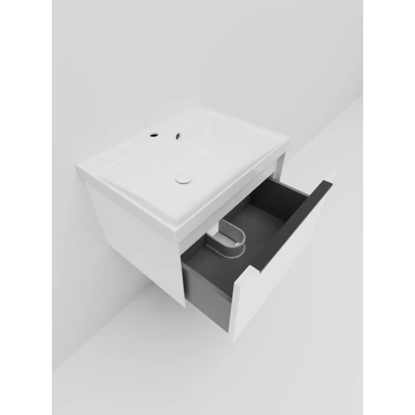 тумба под раковину la fenice simpla fnc-01-sim-b-60 60 см, подвесная, белый матовый
