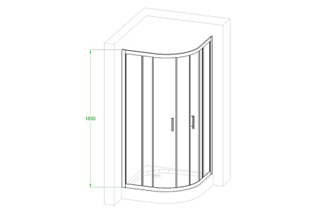 душевой уголок royal bath hkd 100×100 rb100hkd-c-bl профиль черный, стекло матовое