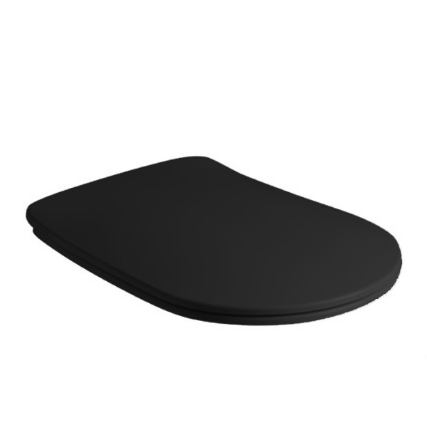 Сиденье для унитаза Kerasan Nolita 539131 с микролифтом ”Slim” черный матовый, петли хром