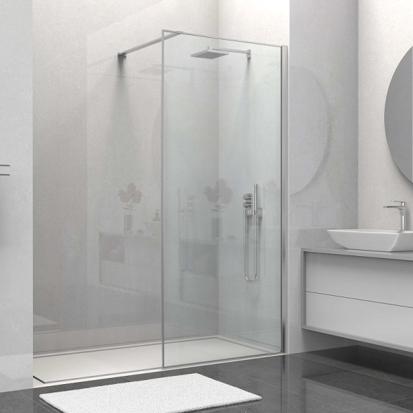 душевая перегородка vincea walk-in 100 vsw-1hs100cl профиль хром, стекло прозрачное