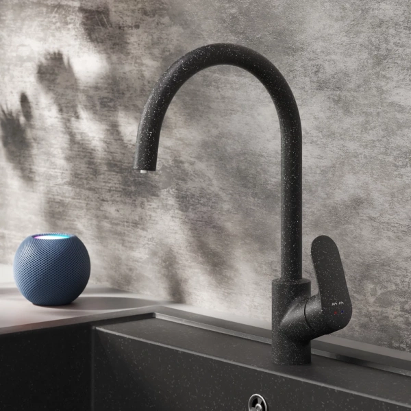 смеситель для кухни am.pm like f8007722, цвет черный