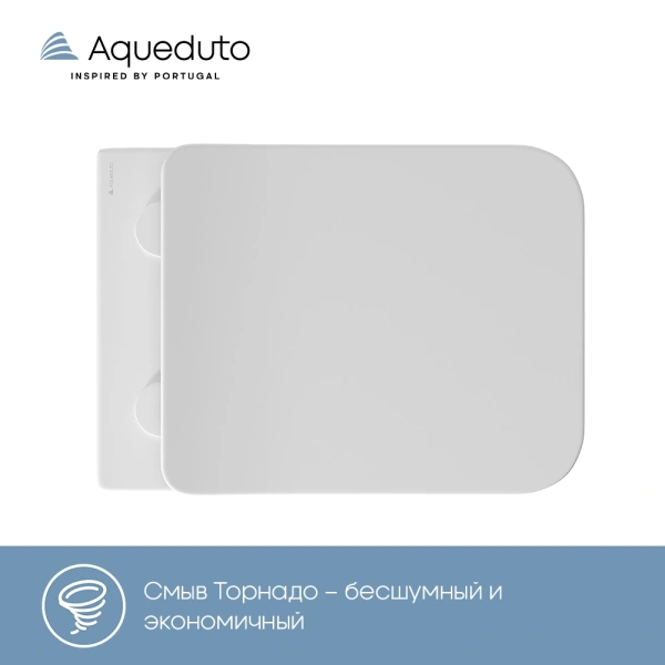 унитаз aqueduto macio tornado mact2120 подвесной, безободковый, смыв торнадо, сиденье с микролифтом, 52х37 см, белый матовый