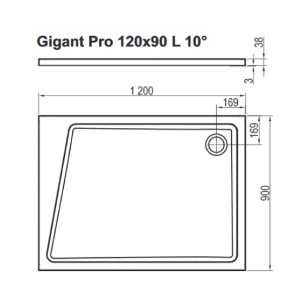 душевой поддон из искусственного камня ravak 10° gigant pro 120×90 xa05g70101l белый