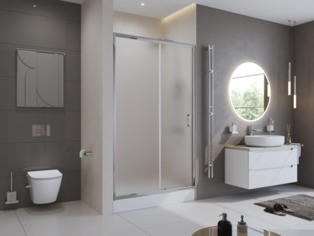 душевая дверь belbagno uno 120 uno-195-bf-1-120-ch-cr профиль хром, стекло шиншилла