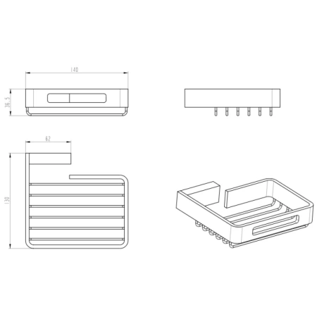 мыльница boheme q 10959-sgm shine gun metal