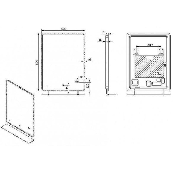зеркало esbano es-2073 hdsa (esmi2073hdsa) 60x80