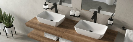 стакан для зубных щеток ravak 10° x07p558 двойной, черный матовый