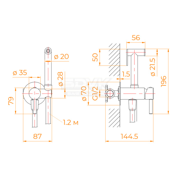 гигиенический душ со смесителем rgw shower panels sp-211 581408211-01 хром