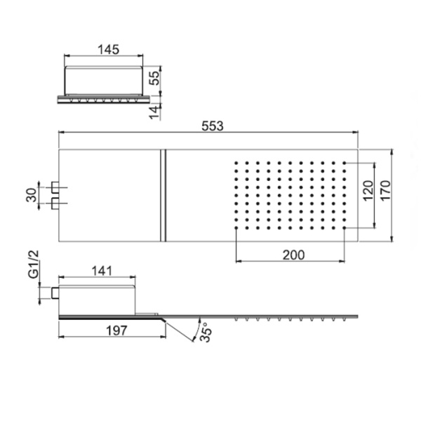 верхний душ настенного монтажа fima carlo frattini wellness f2346cr, цвет хром