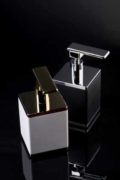 Дозатор для мыла Boheme 10969-W-G белый Золото