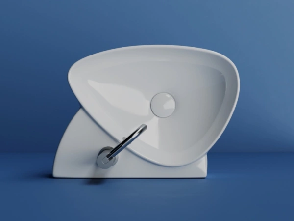 раковина ceramicanova element cn5049 накладная/подвесная, чаша слева, 49.5x35 см, белая
