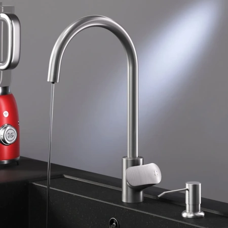 смеситель для кухни с фильтром am.pm like f8007t11, цвет сатин