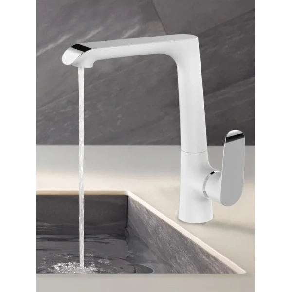 смеситель для кухни weltwasser bonn 306 wt 10000002007 цвет белый \ хром