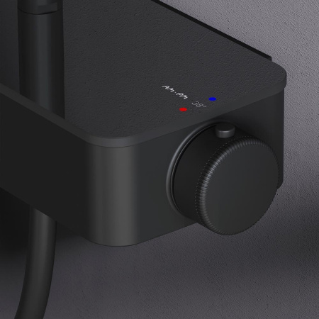 душевая система am.pm inspire v2.0 f0750a422 с термостатом, черный матовый