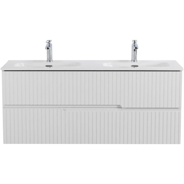 тумба под раковину cezares duet duet-n-1200-2c-so-2-bl 120 см, подвесная, bianco lucido