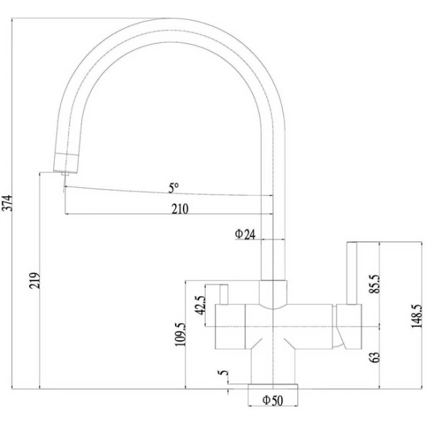 смеситель для кухни zorg inox szr-7020