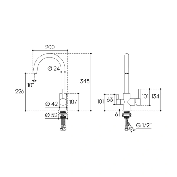смеситель для кухни aqueduto assistente asi0100 хром
