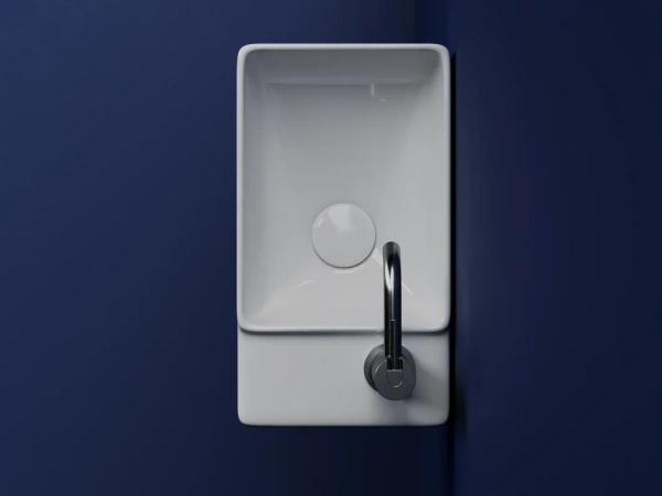 раковина ceramicanova element cn5045 подвесная, чаша слева, 39.5x22 см, белая