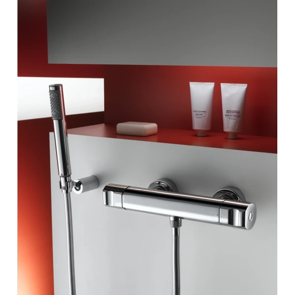 смеситель для душа jacob delafon singulier e10872-cp с термостатом, хром