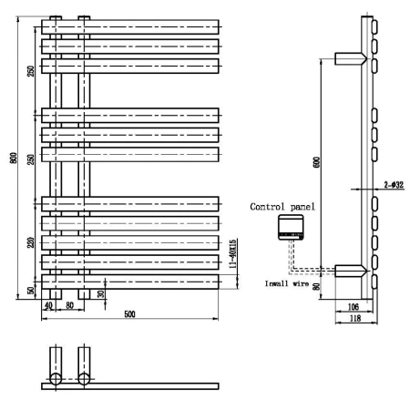полотенцесушитель электрический boheme venturo 723-brb 800x500, бронза матовая полотенцесушитель электрический boheme venturo 723-brb 800x500, бронза матовая