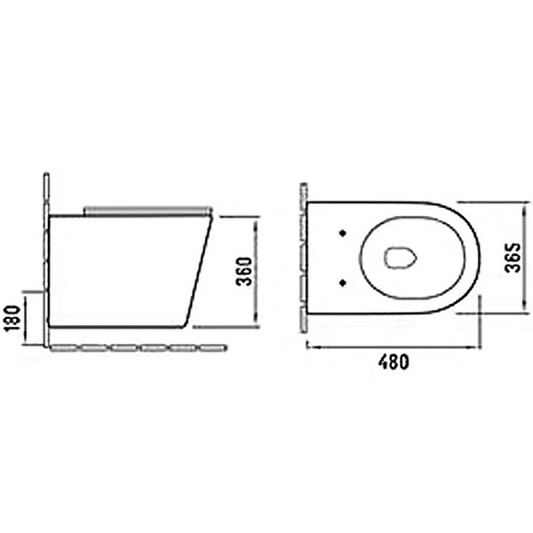 унитаз подвесной comforty 105mdh безободковый графит матовый