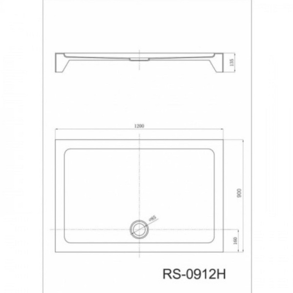 душевой поддон black&white stellar wind easy plumb rs-0912h, 90 х 120 х 13,5 см