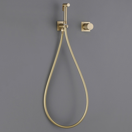 гигиенический душ abber rund af8725g со смесителем, coolstart, золотой матовый