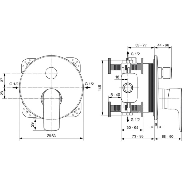cмеситель для душа ideal standard connect air a7035aa