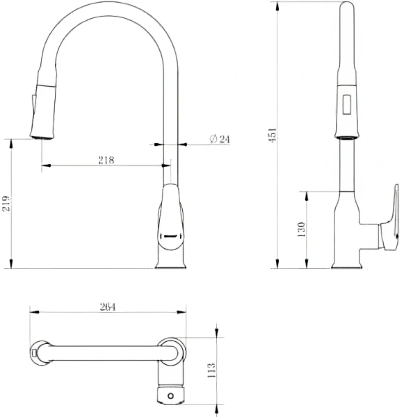 смеситель для кухни haiba hb73816 хром