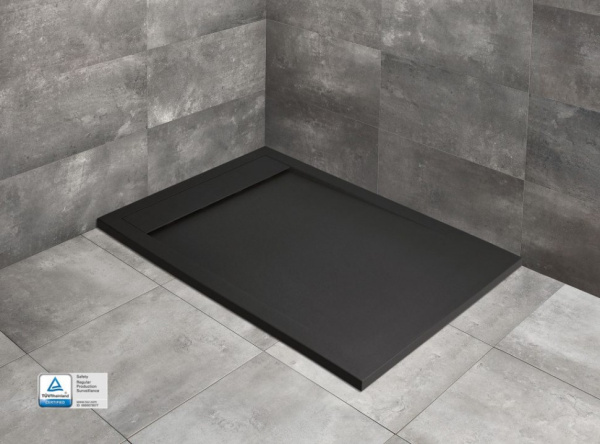 душевой поддон из литьевого мрамора 140×90 см radaway teos f black htf14090-54