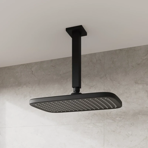 душевая насадка верхняя прямоугольная iddis esper esp25bsi64, черный матовый