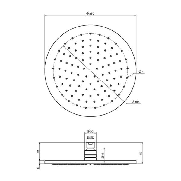 верхний душ fima|carlo frattini wellness f2621/2os, ø25 см, золото брашированное