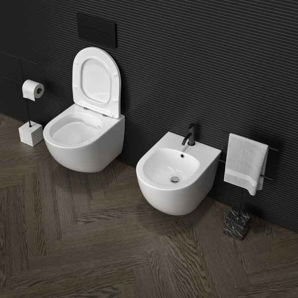 биде ceramicanova forma cn3010 подвесное, белое