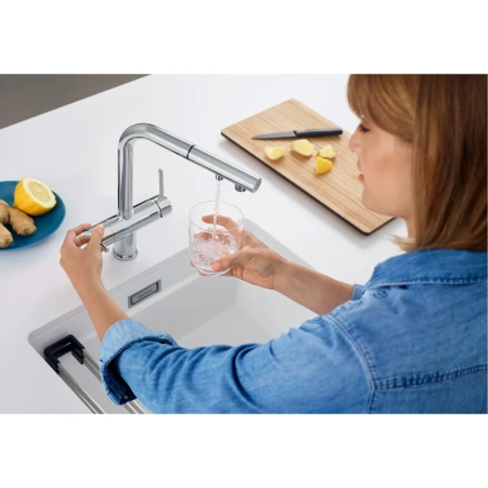смеситель blanco fontas-s ii silgranit 525206 для кухни, с подключением к фильтру, цвет серый беж