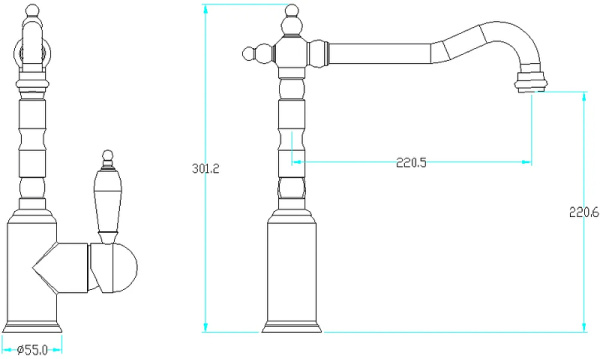 смеситель для кухни boheme medici ripresa 101-pr бронза