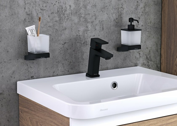 Стакан для зубных щеток Ravak 10° X07P557 черный матовый