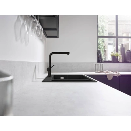 смеситель для кухни hansgrohe talis m54 72808670, черный матовый