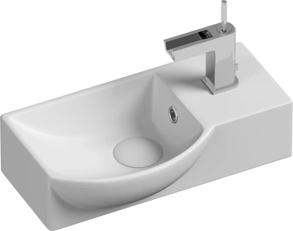 Раковина Ceramicanova Element CN6039L накладная/подвесная, чаша слева, 40x22 см, белая