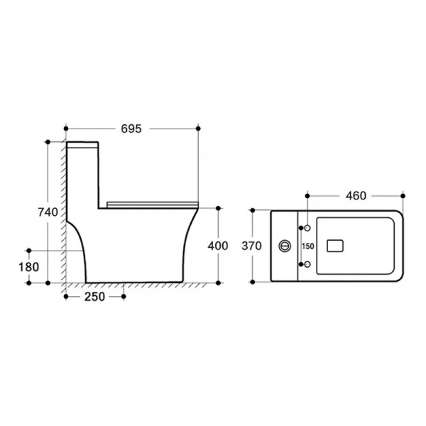 унитаз моноблок azario teano az-8621 напольный, горизонтальный слив, с сиденьем микролифт, 69.5x37x74 см, белый